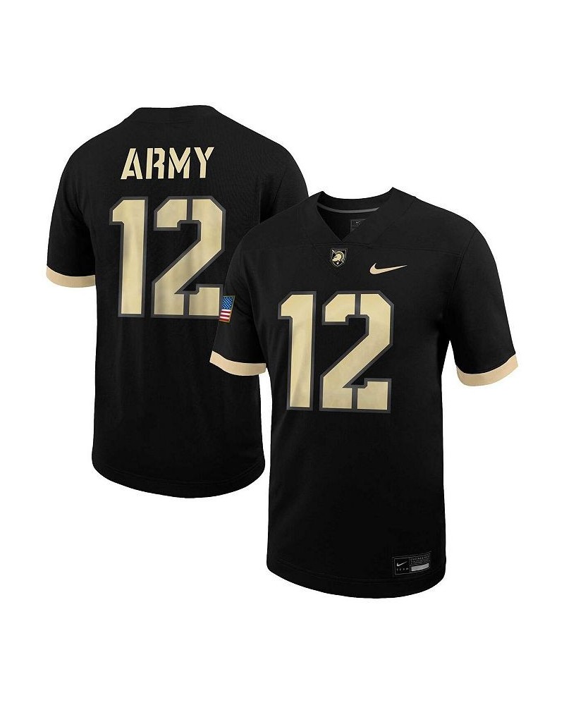 Men's 12 Black Army Black Knights Untouchable Football Jersey $44.85 Jersey