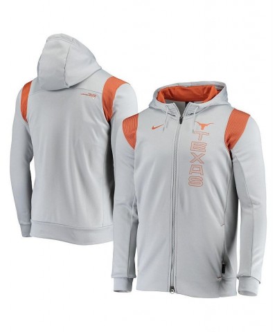 Men's Gray Texas Longhorns 2021 Sideline Performance Full-Zip Hoodie $42.34 Sweatshirt