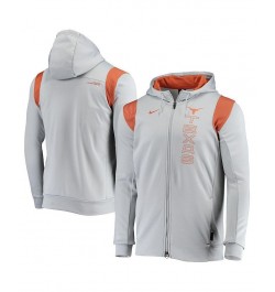 Men's Gray Texas Longhorns 2021 Sideline Performance Full-Zip Hoodie $42.34 Sweatshirt