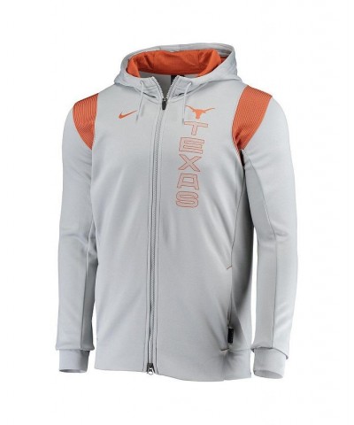 Men's Gray Texas Longhorns 2021 Sideline Performance Full-Zip Hoodie $42.34 Sweatshirt