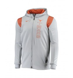 Men's Gray Texas Longhorns 2021 Sideline Performance Full-Zip Hoodie $42.34 Sweatshirt