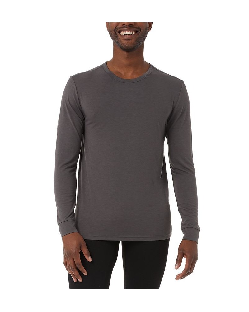 Men's Heat Plus Long-Sleeve Thermal Shirt Gray $11.41 Undershirt