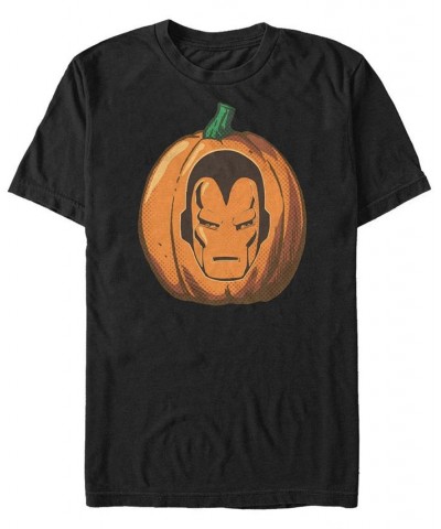 Marvel Men's Iron Man Mask Carved Pumpkin Short Sleeve T-Shirt Black $17.84 T-Shirts