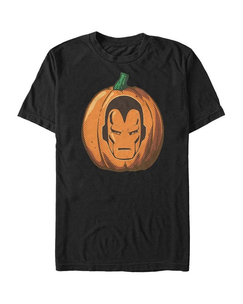 Marvel Men's Iron Man Mask Carved Pumpkin Short Sleeve T-Shirt Black $17.84 T-Shirts