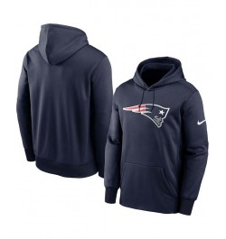 Men's Navy New England Patriots Fan Gear Primary Logo Performance Pullover Hoodie $34.00 Sweatshirt