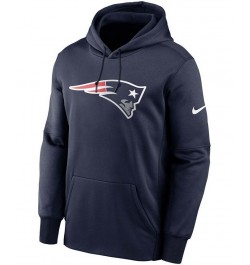 Men's Navy New England Patriots Fan Gear Primary Logo Performance Pullover Hoodie $34.00 Sweatshirt