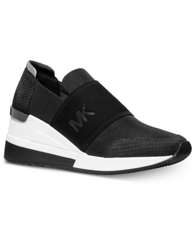 Women's Felix Signature Logo Bubble Trainer Sneakers Black $44.69 Shoes