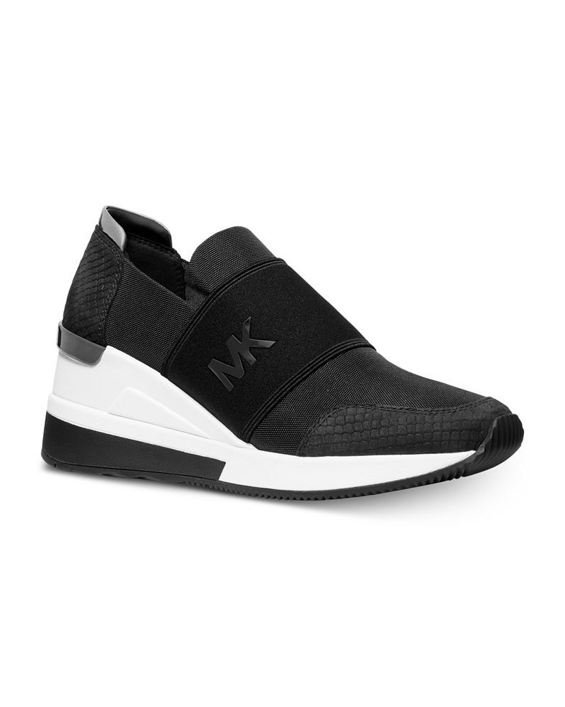 Women's Felix Signature Logo Bubble Trainer Sneakers Black $44.69 Shoes