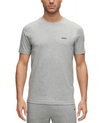 BOSS Men's Cotton-Jersey Regular-Fit T-shirt with Logo Prints Gray $36.08 T-Shirts