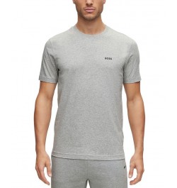 BOSS Men's Cotton-Jersey Regular-Fit T-shirt with Logo Prints Gray $36.08 T-Shirts