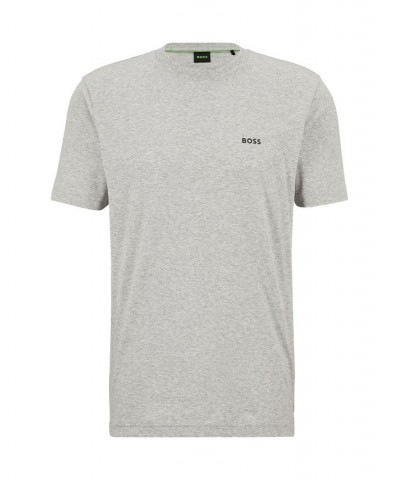 BOSS Men's Cotton-Jersey Regular-Fit T-shirt with Logo Prints Gray $36.08 T-Shirts