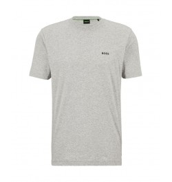 BOSS Men's Cotton-Jersey Regular-Fit T-shirt with Logo Prints Gray $36.08 T-Shirts