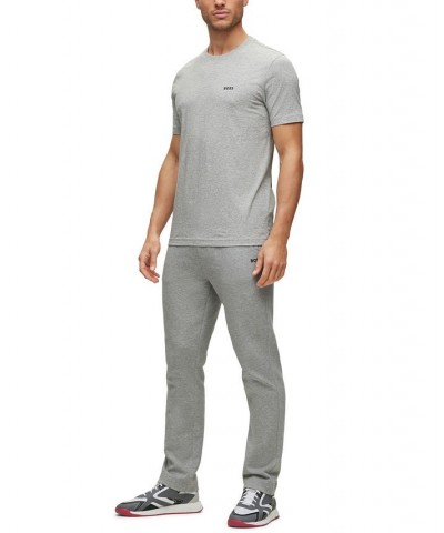 BOSS Men's Cotton-Jersey Regular-Fit T-shirt with Logo Prints Gray $36.08 T-Shirts