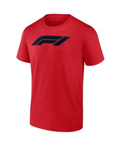 Men's Red Formula 1 Secondary Logo T-shirt $26.87 T-Shirts