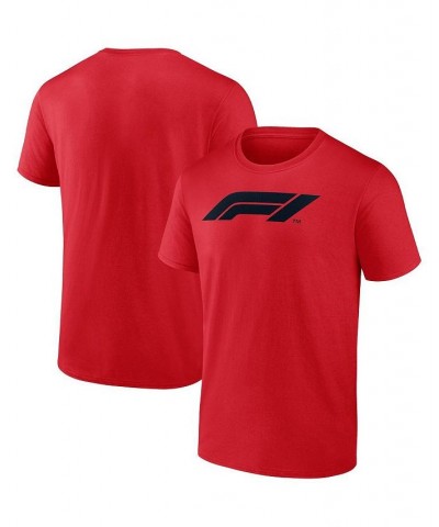 Men's Red Formula 1 Secondary Logo T-shirt $26.87 T-Shirts