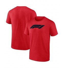 Men's Red Formula 1 Secondary Logo T-shirt $26.87 T-Shirts