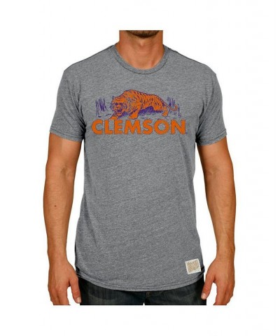 Men's Heathered Gray Clemson Tigers Vintage-Like Tri-Blend T-shirt $18.00 T-Shirts