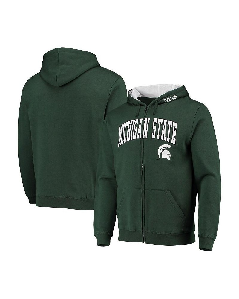 Men's Green Michigan State Spartans Arch and Logo 3.0 Full-Zip Hoodie $31.19 Sweatshirt