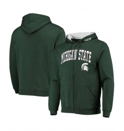 Men's Green Michigan State Spartans Arch and Logo 3.0 Full-Zip Hoodie $31.19 Sweatshirt