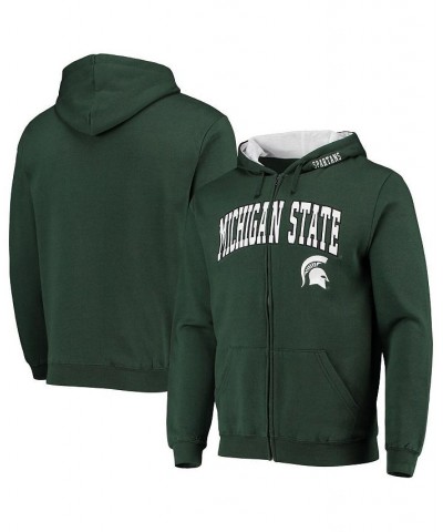 Men's Green Michigan State Spartans Arch and Logo 3.0 Full-Zip Hoodie $31.19 Sweatshirt