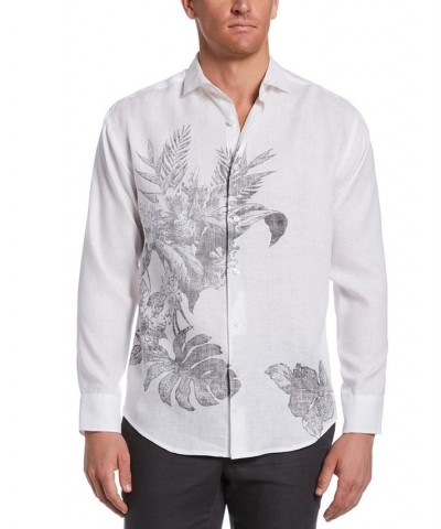 Men's Reverse Tropical Print Shirt White $34.43 Shirts