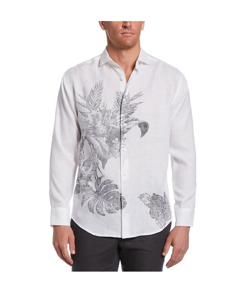 Men's Reverse Tropical Print Shirt White $34.43 Shirts