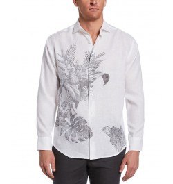 Men's Reverse Tropical Print Shirt White $34.43 Shirts