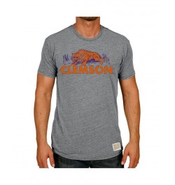 Men's Heathered Gray Clemson Tigers Vintage-Like Tri-Blend T-shirt $18.00 T-Shirts