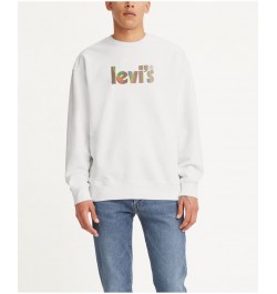 Men's Relaxed Fit Graphic Crewneck Sweatshirt White $11.32 Sweatshirt