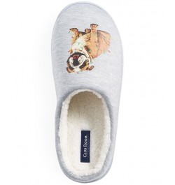 Men's Holiday Bulldog Fleece-Lined Slippers Tan/Beige $10.31 Shoes