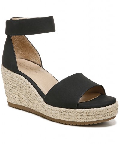 Oakley Ankle Strap Wedge Sandals Black $34.00 Shoes