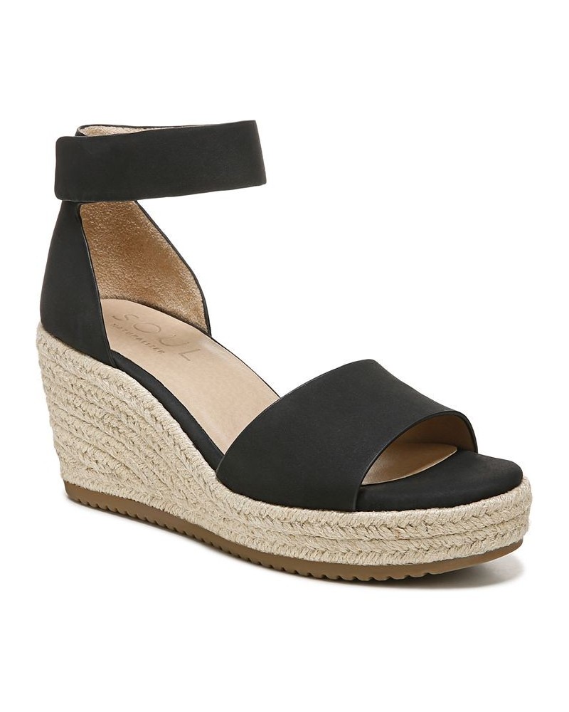 Oakley Ankle Strap Wedge Sandals Black $34.00 Shoes