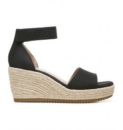 Oakley Ankle Strap Wedge Sandals Black $34.00 Shoes