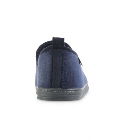 Men's Memory Foam Microterry Samson Closed Back Slippers Blue $11.04 Shoes