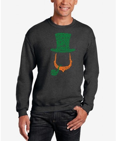 Men's Leprechaun Word Art Crewneck Sweatshirt Gray $26.99 Sweatshirt