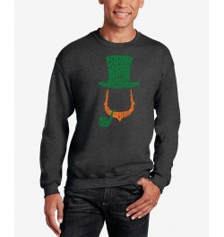 Men's Leprechaun Word Art Crewneck Sweatshirt Gray $26.99 Sweatshirt