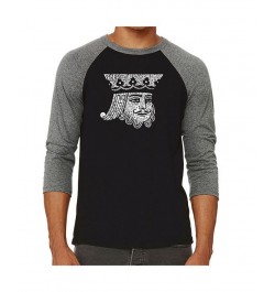 King of Spades Men's Raglan Word Art T-shirt Gray $20.70 T-Shirts