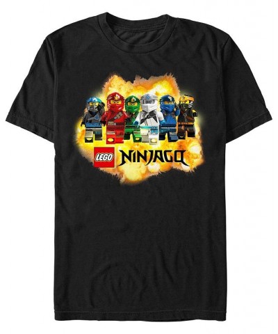 Men's Lego Ninjago Ninja Explosion Short Sleeve T-shirt Black $17.84 T-Shirts