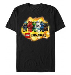 Men's Lego Ninjago Ninja Explosion Short Sleeve T-shirt Black $17.84 T-Shirts