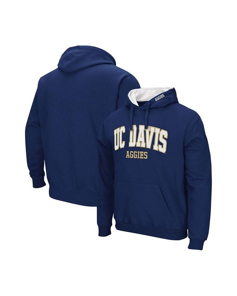 Men's Navy UC Davis Aggies Arch and Logo Pullover Hoodie $23.10 Sweatshirt