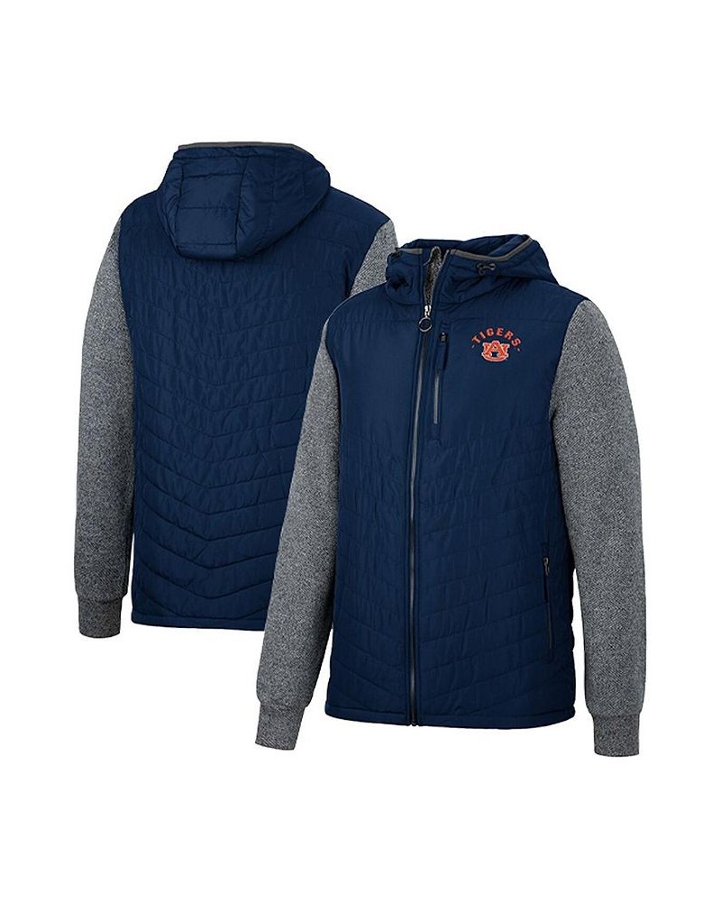 Men's Navy, Charcoal Auburn Tigers Course Herringbone Full-Zip Hoodie $39.60 Jackets