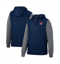 Men's Navy, Charcoal Auburn Tigers Course Herringbone Full-Zip Hoodie $39.60 Jackets