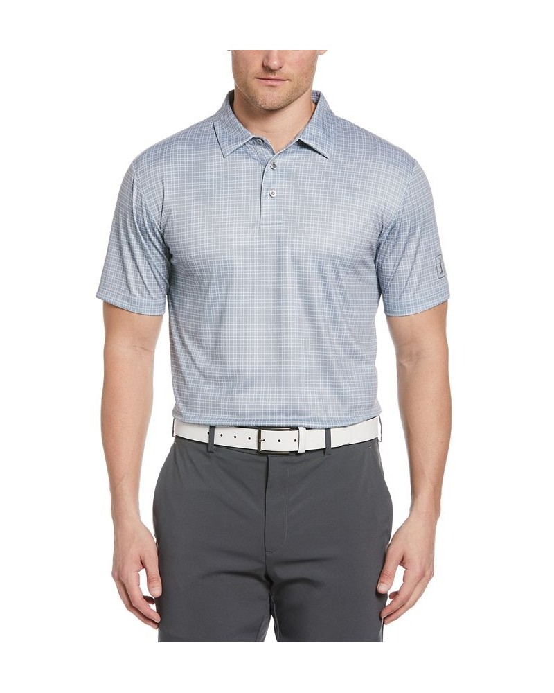 Men's Big & Tall Plaid Short-Sleeve Performance Polo Gray $33.62 Polo Shirts