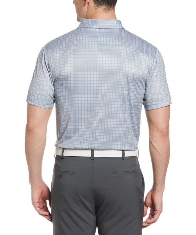 Men's Big & Tall Plaid Short-Sleeve Performance Polo Gray $33.62 Polo Shirts