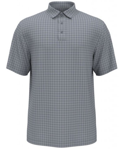 Men's Big & Tall Plaid Short-Sleeve Performance Polo Gray $33.62 Polo Shirts