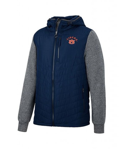 Men's Navy, Charcoal Auburn Tigers Course Herringbone Full-Zip Hoodie $39.60 Jackets