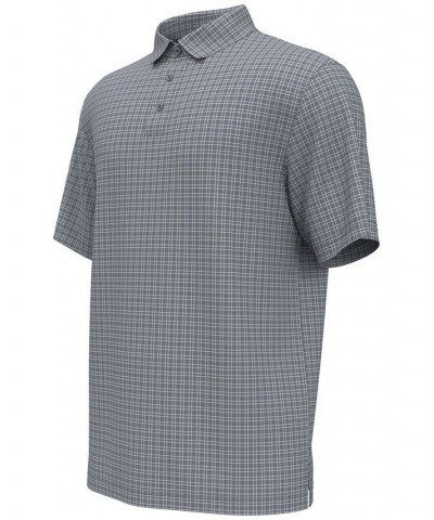 Men's Big & Tall Plaid Short-Sleeve Performance Polo Gray $33.62 Polo Shirts