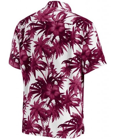 Men's Garnet Florida State Seminoles Harbor Island Hibiscus Button-Up Shirt $53.10 Shirts