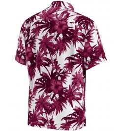 Men's Garnet Florida State Seminoles Harbor Island Hibiscus Button-Up Shirt $53.10 Shirts