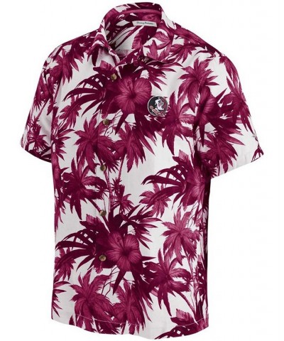 Men's Garnet Florida State Seminoles Harbor Island Hibiscus Button-Up Shirt $53.10 Shirts